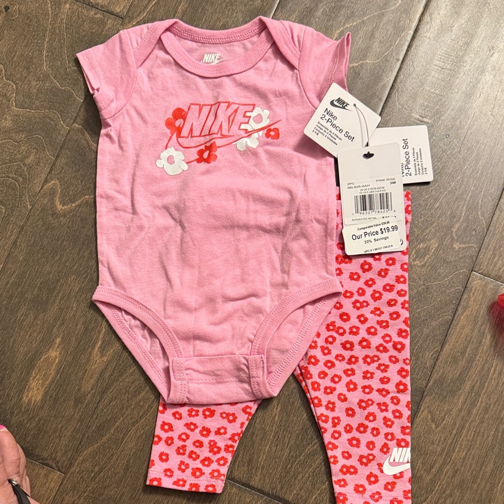 Nike Pink Floral Baby Outfit